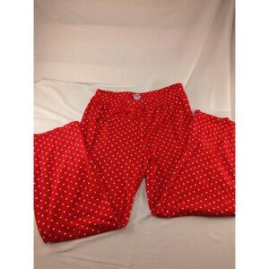Croft&Barrow Women's Red W/White Poka-dot Pajama Bottoms Size Large